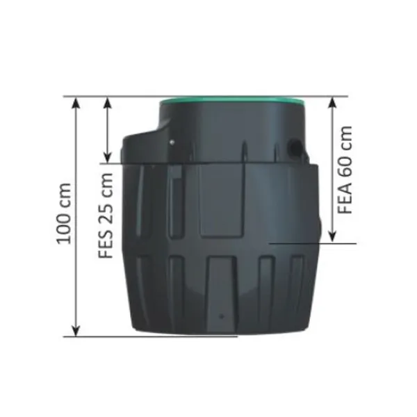 Station Sanirel 420 Evo Double pompes hauteur 1 mètre, FEA 60cm, FES 25cm