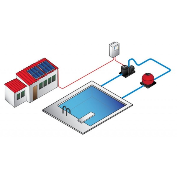 Kit de pompage solaire autonome pour piscine débit de 25m3/h