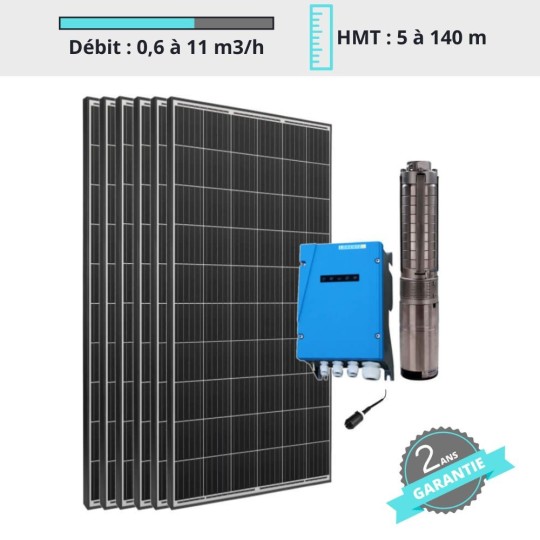Kit pompe solaire PS2-600 + 6 panneaux solaires 2400Wc