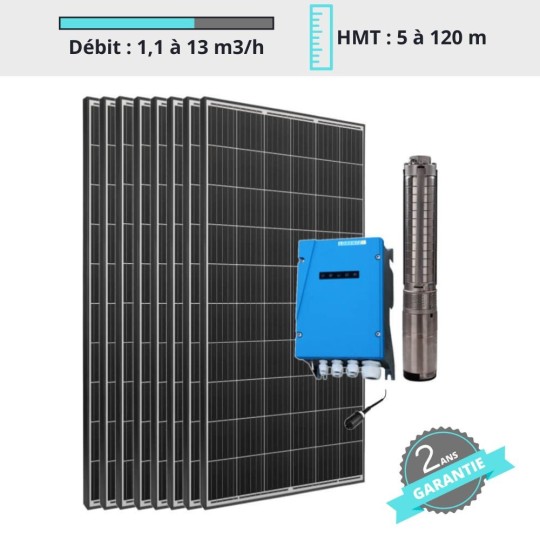 Kit pompe solaire PS2-1800 + 8 panneaux solaires 3200Wc