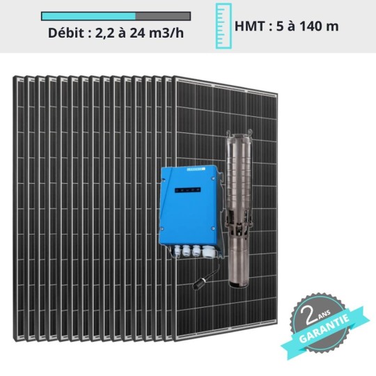Kit pompe solaire PS2-4000 + 16 panneaux solaires 6400Wc