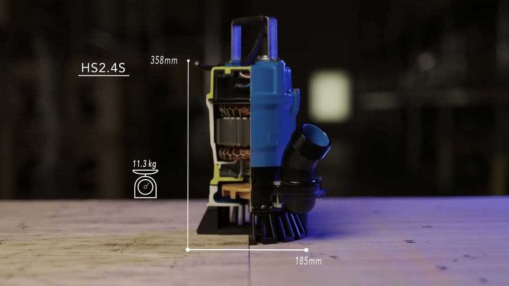 Description de la pompe de relevage Tsurumi HS2 pour eaux de chantier