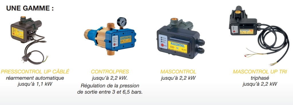 Description du Presscontrol Mascontrol Triphasé.