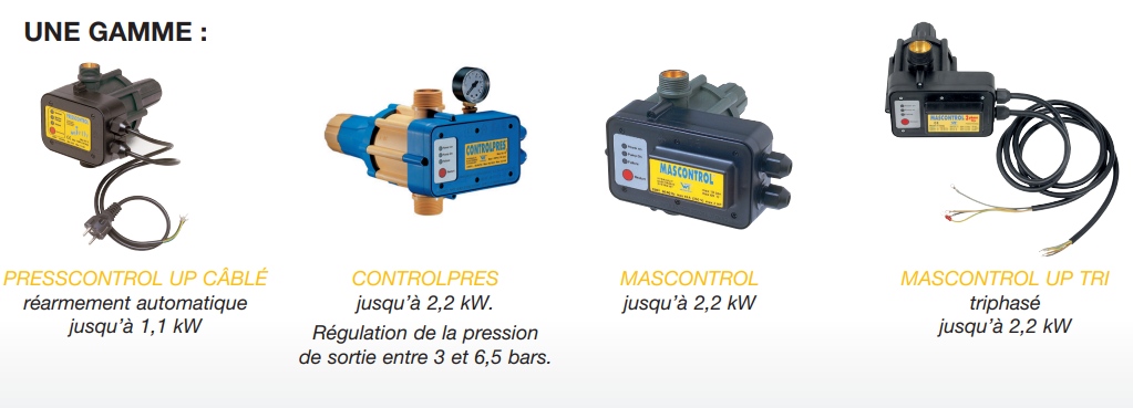 Description du Presscontrol Mascontrol Triphasé