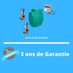 Garantie de la station pour eaux chargées Sanirel 420 Evo Doubles