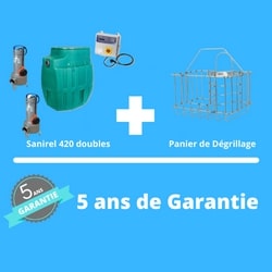 Garantie de la station de surface pour eaux chargées Sanirel 420 Evo Doubles
