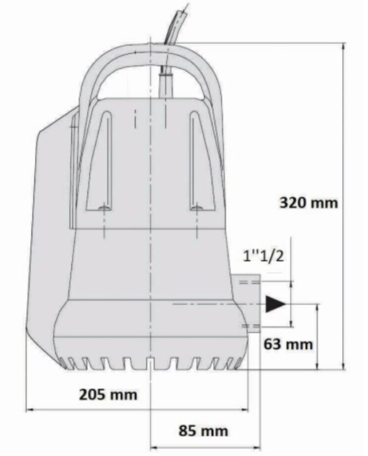 Caractéristiques du modèle de pompe de relevage SDC 550 G monophasé de Grundfos