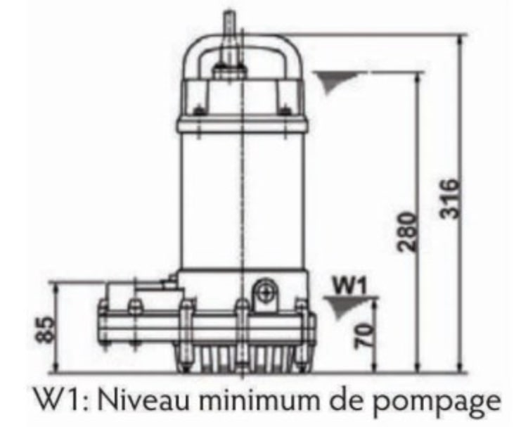 Description de la pompe de relevage Tsurumi OMA 3 pour eaux claires.