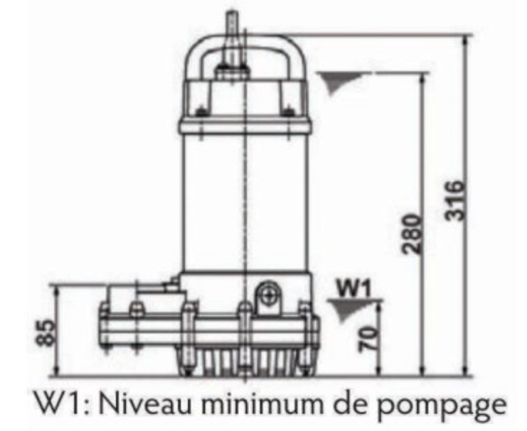 Description de la pompe de relevage Tsurumi OMA 3 pour eaux claires