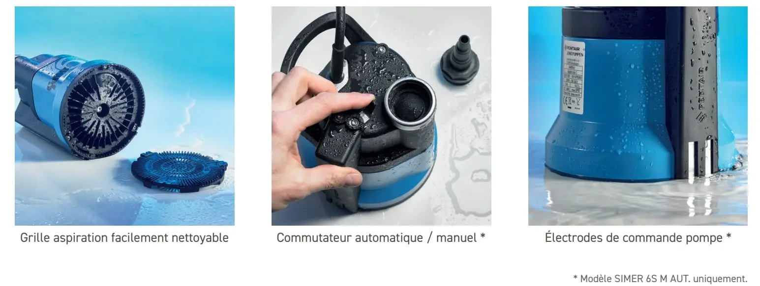 Caractéristiques du modèle Simer 6 monophasé de Jetly.
