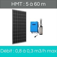 HMT : 5 à 60 m + Débit : 0,8 à 0,3 m3/h