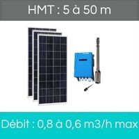 HMT : 5 à 50 m + Débit : 0,8 à 0,6 m3/h