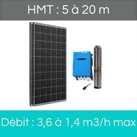 HMT : 5 à 20 m + Débit : 3,6 à 1,4 m3/h