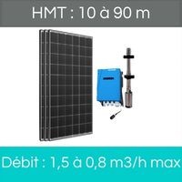 HMT : 10 à 90 m + Débit : 1,5 à 0,8 m3/h