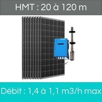 HMT : 20 à 120 m + Débit : 1,4 à 1,1 m3/h