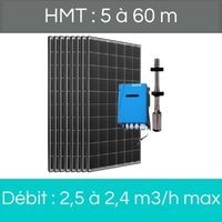 HMT : 5 à 60 m + Débit : 2,5 à 2,4 m3/h