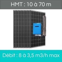 HMT : 10 à 70 m + Débit : 8 à 3,5 m3/h