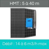 HMT : 5 à 40 m + Débit : 14 à 6 m3/h