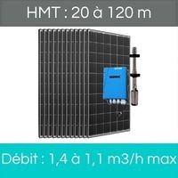 HMT : 20 à 120 m + Débit : 1,4 à 1,1 m3/h