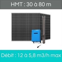 HMT : 50 à 80 m + Débit : 12 à 5,8 m3/h