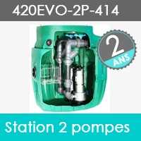 station de relevage 420L sanirel double pompe eaux chargées usées wc